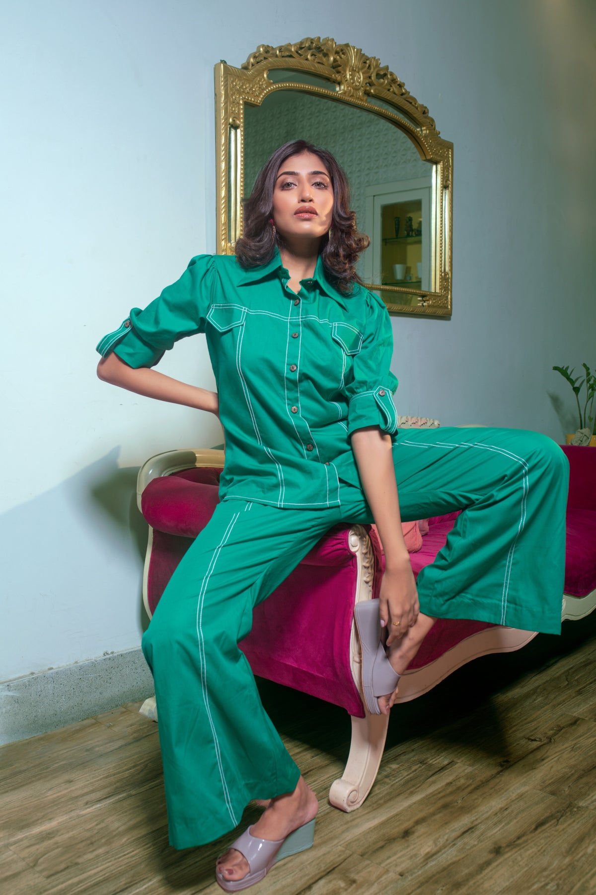 Emerald Green Cotton Co-ord