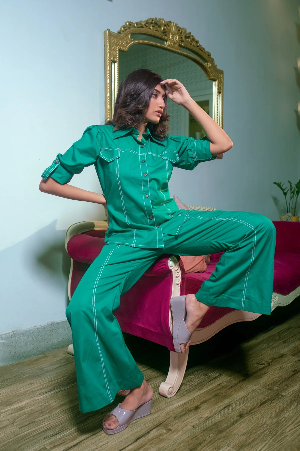 Emerald Green Cotton Co-ord