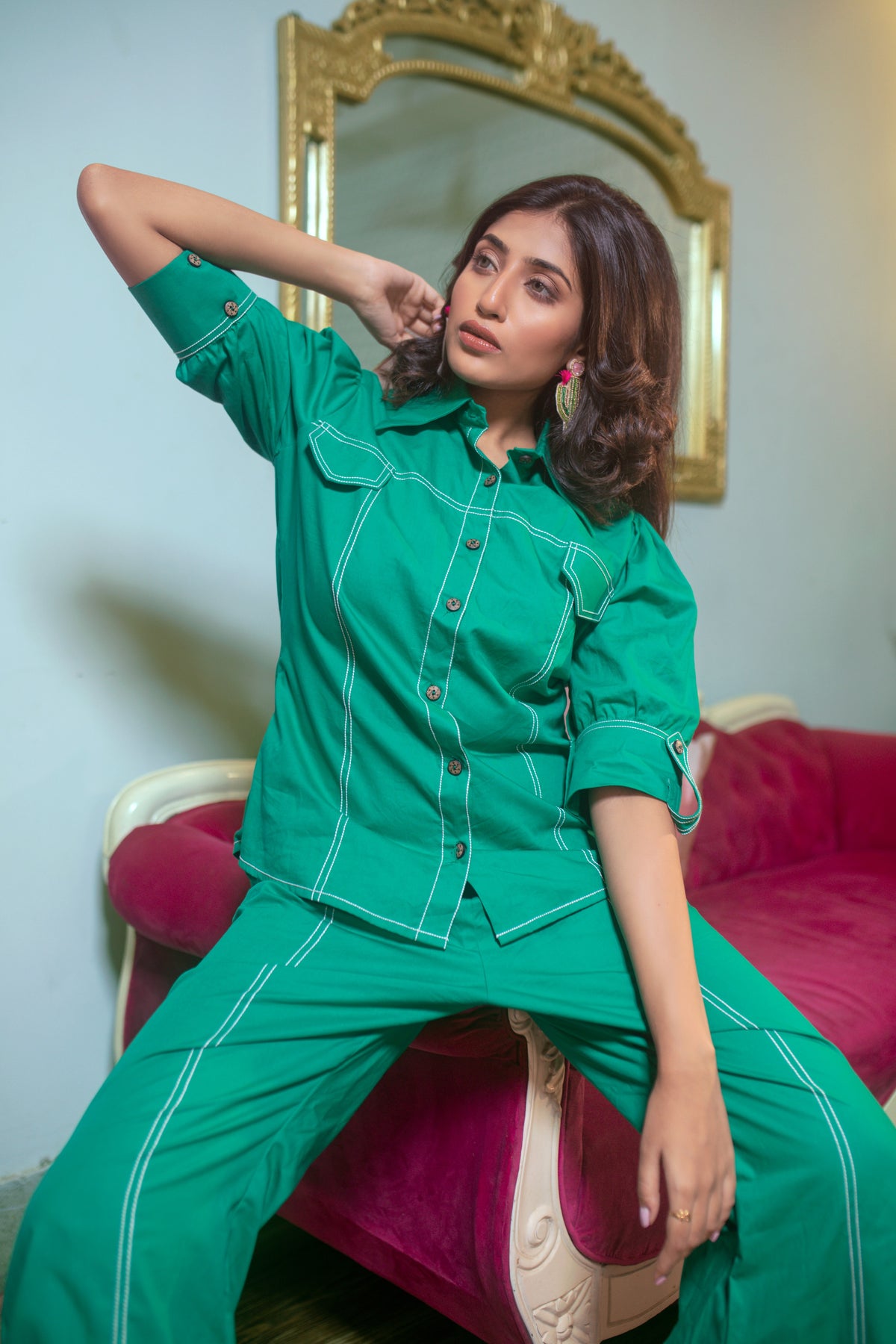 Emerald Green Cotton Co-ord