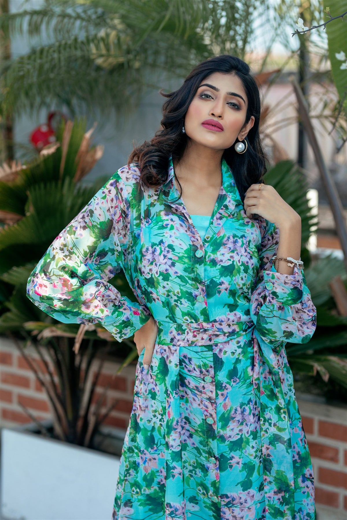 Summer Garden Shirt Dress