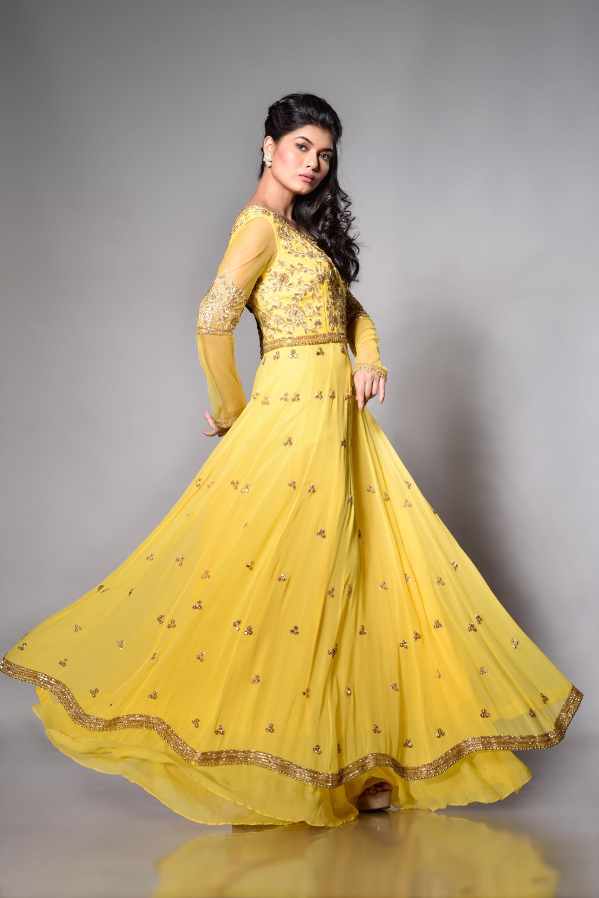 Haldi Yellow Anarkali