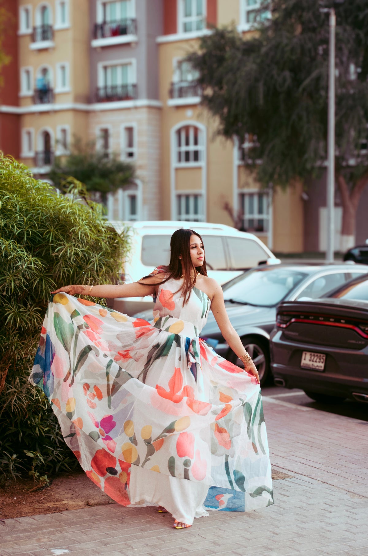 White Blossom One Shoulder Dress