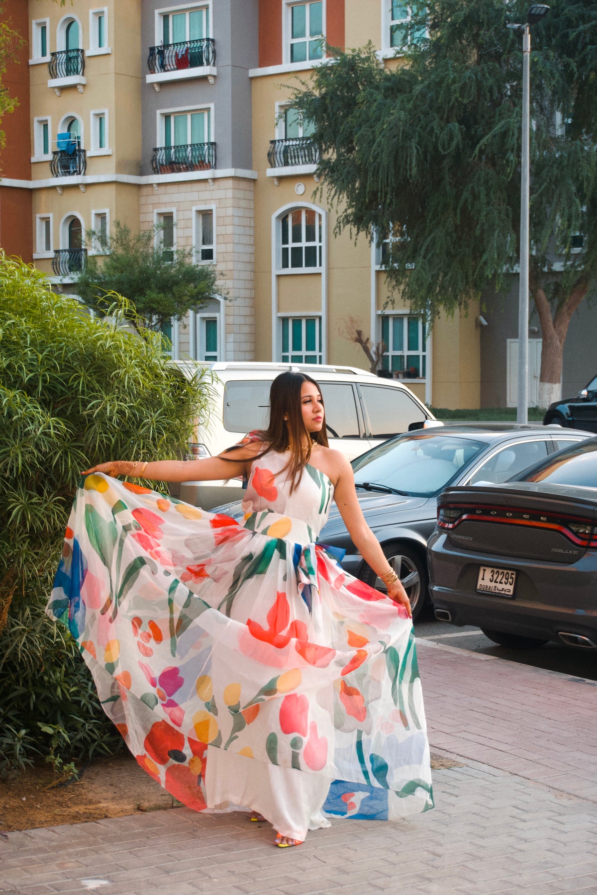 White Blossom One Shoulder Dress